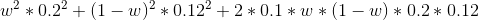 w^2*0.2^2 +(1-w)^2 *0.12^2 +2*0.1 * w*(1-w)*0.2*0.12