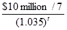$10 million /7 (1.035)