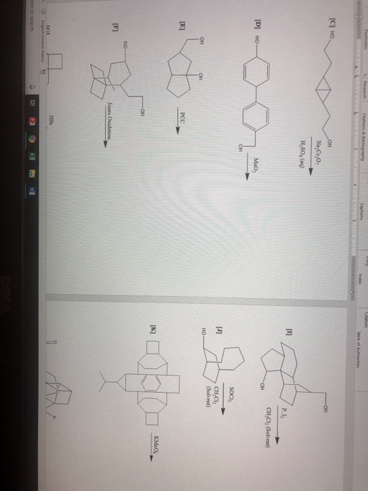 H,SO, (ag) CH-CI, (Solvent) (DI HO Mno, soch IJI CHCI (Solvent) OH PCC IK] Ho IFI HBr