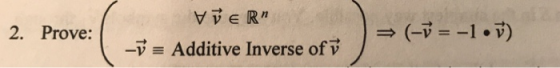 Pon 2. Prove: Additive Inverse of v