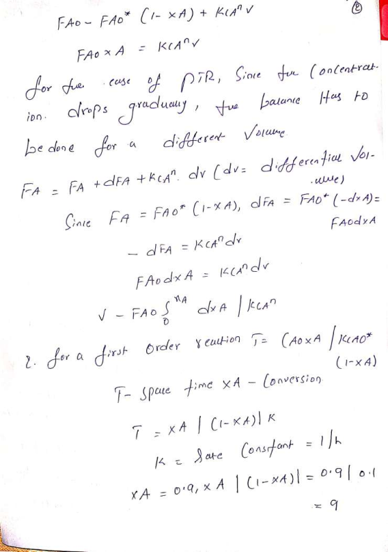 FAO- FAO* (1- *A) + KLAPV FAO XA - KCATY for fue case of pir Since tue (oncentrat. in drops graduany, the balance Has to be d