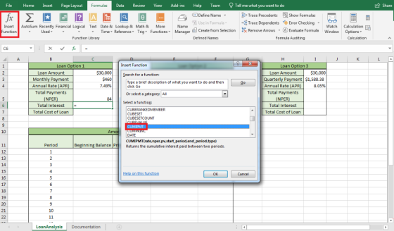 Formulas Tell me what you want to do LShare File Home Insert Page Layout Data Review View Add-ins Help Team a Define Name Tra