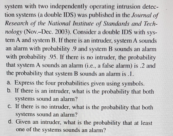 system with two independently operating intrusion detec- tion systems (a double IDS) was published in the Journal of Research
