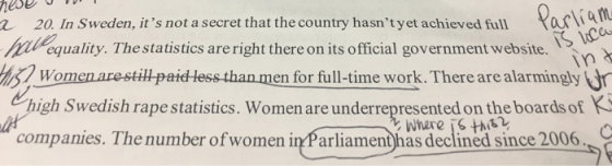Parliam 2 20. In Sweden, its not a secret that the country hasnt yet achieved full is loca har equality. The statistics are
