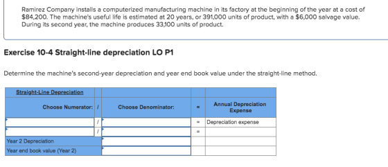 Ramirez Company installs a computerized manufacturing machine in its factory at the beginning of the year at a cost of $84,20