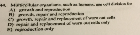Mutticellular organisms, such as human, use cell d