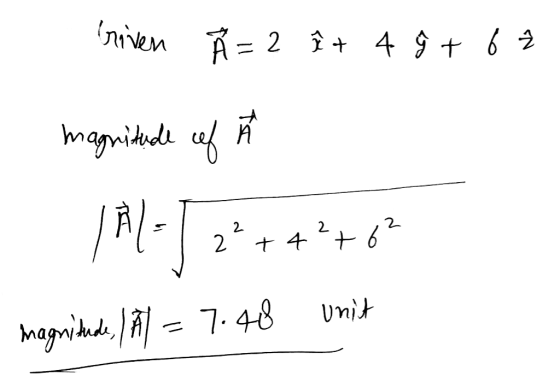 riven Ã = 2 i 4 97 6 2 magnitude of yote magnitude, il = 7.48 unit