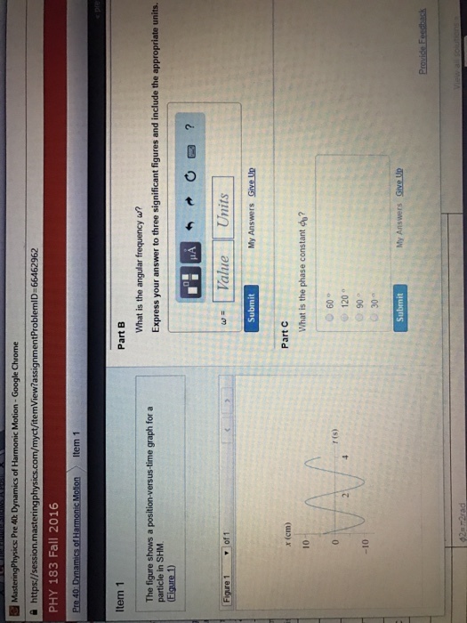 The figure shows a position versus time graph for