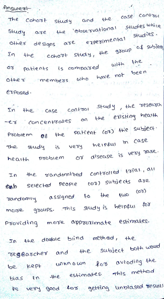 seudy and the case conie Study ase aTe the satonai stuies white studies othes designs se epeimenta In the Cohovt Stdy, the 93