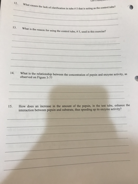 What causes the lack of on in tube # 5 that is acting as the control tube? 13. What is the reason for using the control tube