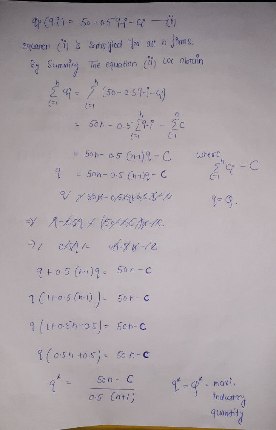 9° (9-)50 -0.594- C Ü equation C is Sertis pied for all n froms, By Summing The equation co obtain 39 - (50-0-59--69 - Son- 0