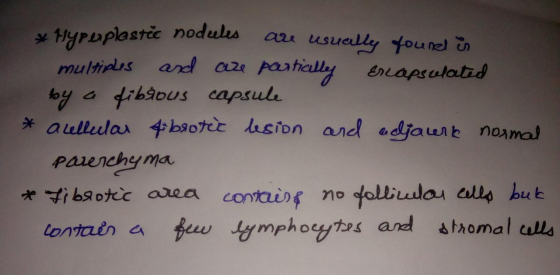 HyPLplastec nodules ar usually ounel n and aze pauhially fibgous capsule multipus EnLapsulatid aulledar 4bs0tee lision and ad
