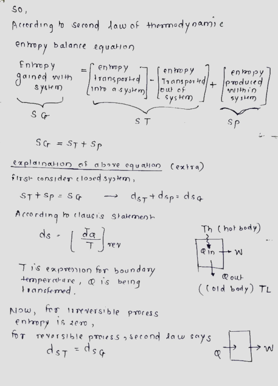 So, According to second law of thermodynamie ennopy balance equation Entropy af enropy 7 rentropy | rennopy ] gained with tra