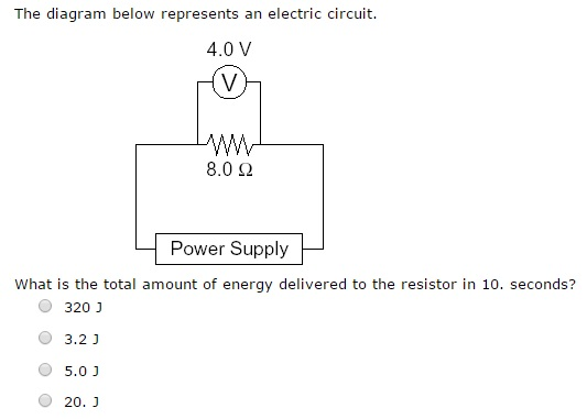 The diagram below represents an electric circuit.