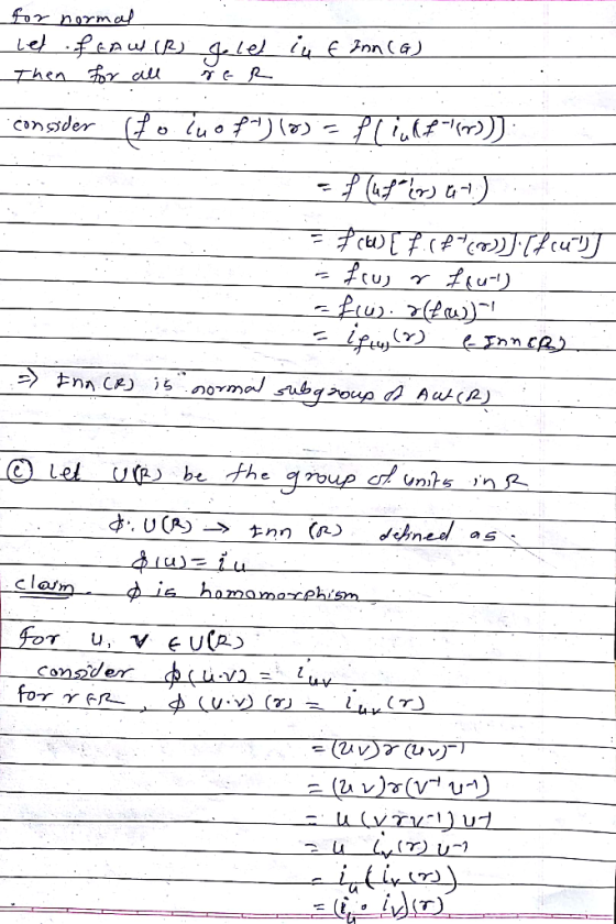 for normal let frau (2) gole in f Iron (G) Then for all i - consider (fo in of) (8) = flinkfl(r)). = f (18 (v) 6-1) = fu [ F