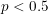 \small p < 0.5