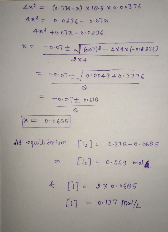 442 = (0.330-2) X 18.5 X 0.00376 43° 0.0236 -0.07% 422 +0.072-0.0236 x = -0.07 10.07) - 4X4X (-010236) 284 = -0.07+ 0.0049 +0