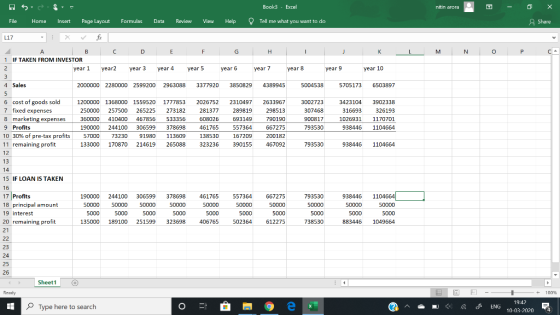 Book3 - Excel nitin arora F - O X ASS= File Home Insert Page Layout Formulas Data Review View Help Tell me what you want to d