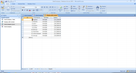 SteelCompany: Database (Access 2007) - Microsoft Access Home Create External Data Database Tools ぬcut i Selection New ΣTotals