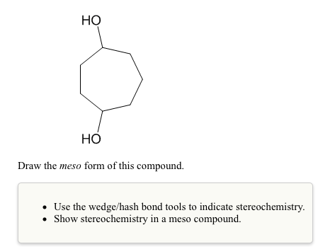 Draw the meso form of this compound. Use the wedg