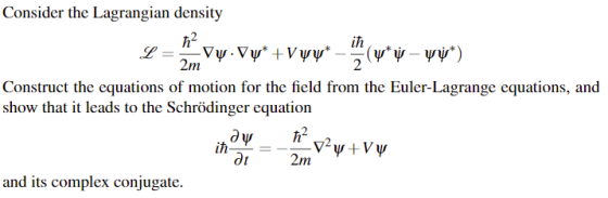 Consider the Lagrangian density ih Construct the equations of motion for the field from the Euler-Lagrange equations, and sho