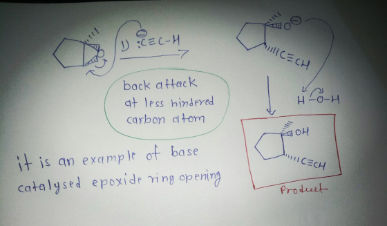 10:&CH ICECH back attack at less hindered carbon atom 4 COH OH CECH it is an example of base catalysed epoxide ring opening P