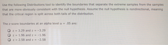 Use the following Distributions tool to identify the boundaries that separate the extreme samples from the samples that are m