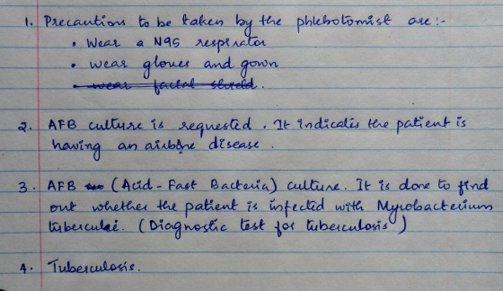 t. Precautions to be taken by the phlerolomist ae a Nas esptncler aleues and gown tretat shoteld Wear weas 2.AFB cultyse 14 s