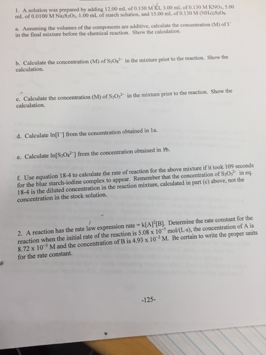 A solution was prepared by adding 12.00 ml 3.00 mL