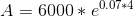 A = 6000 * 0.0744