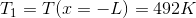 T1 =T1= -1) = 492K