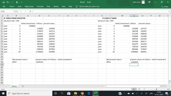 Book4 - Excel nitin arora F - O X ASS= File Home Insert Page Layout Formulas Data Review View Help Tell me what you want to d