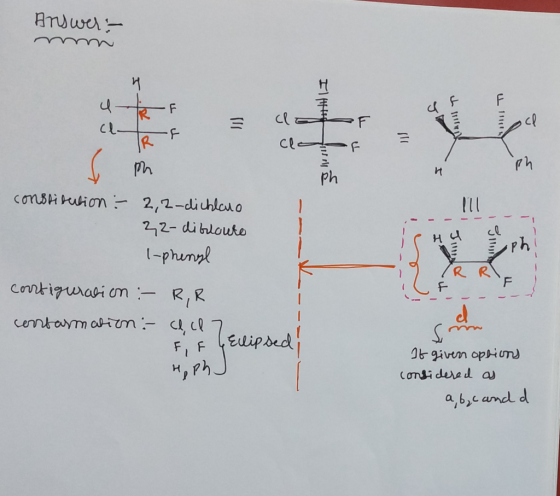 Answer:- 3 ch SR 11111 ปี clof pm Woches constitution - ph 2,2-dichleho 2,2-ditiouro l-phenyl - - - - TE configuration :- cor