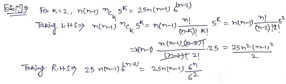 men ner 2 -5 5k=n(n-1) Taking 5= n(n-1) EGM 7 For K=2, n(n-1) sk= 25n(n) (0-2) n! n! -H.S=> niny) 6) K! M-2) 12 n(n-1) (2) an