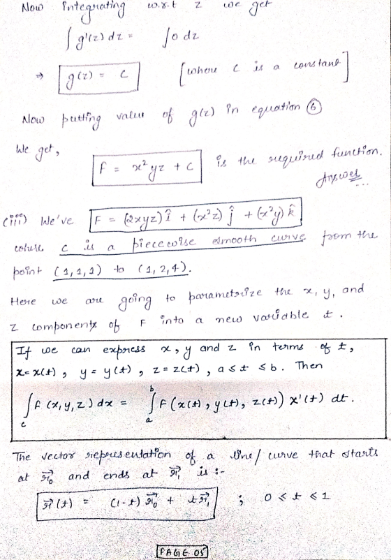 Now integrating 2 10t get I grader Jodi [where c is a Lons land Igez) - c in question Now putting valen lale get, Dedy? tc is