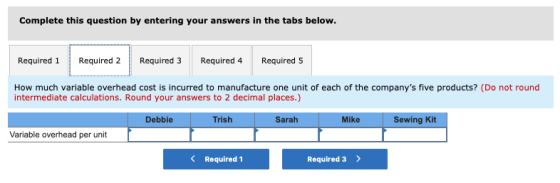 Complete this question by entering your answers in the tabs below. Required 1 Required 2 Required 3 Required 4 Required 5 How