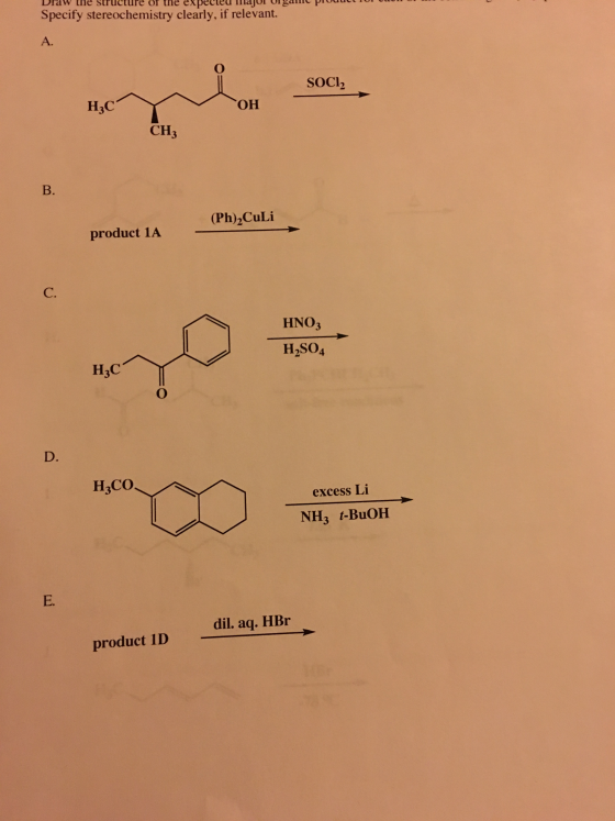Draw me structure 0f the expected major Specify s