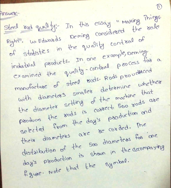 SteTn t his essayMki Deming consideed the g Thirgs ity contso of of statstics in the qu inokstria。Paoducts. In one example, Deming, Cxamined the q utyCono with diame sm the dtatneter sing of the marhine thert alle de teamine whet sebcted foom the days pao duc tion ond theis dtancters ate e co hc Soo diameteas days ργ°duction is shoon i hc accompa ying ote thet the symbol.