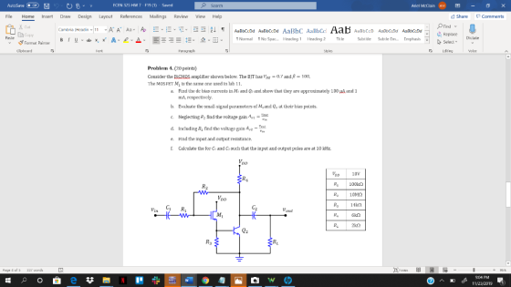 AutoSave OCH H File Home Search Help 0 X Comments Insert View E CEN 325 HW 7 - F19 (1) - Swed Draw Design Layout References M