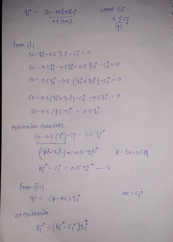 qit - 50-hci +C-P 0.5 Cht) where i EG; from i 50-99 -0.59-8- ci=0 50 - 0.52p -0.591 - 0.5%-i-ci=0 50-0.591 -0.5 (9i+98) -ci =