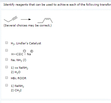 Identify reagents that can be used to achieve each