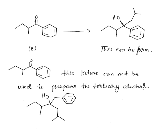 HO ) - MY This can be form 1. Fe this Kelone can not be preepare the tertiary alwhal. used to Hora