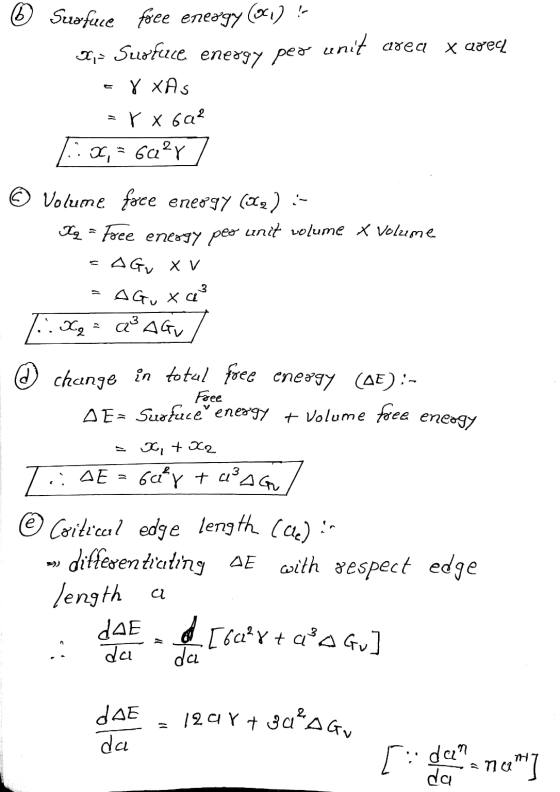 unit area x avec Suafue foee eneagy 62! X; - Surface energy peo 8 XAS arx ba 1.0,= 60²r © Volume foce energy (2) :- Tq - Foee