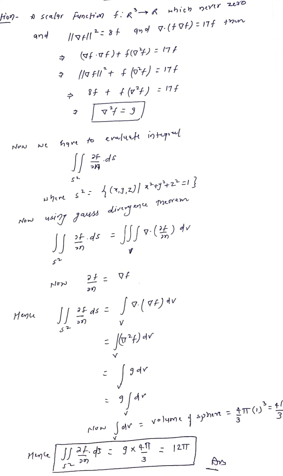 tion- x scalar Function fi R3 R which berer zero otll² = 8t and 7.(+ Of) = 17f thin and = (of.tf)+ f(794) = 174 llo fllt f102