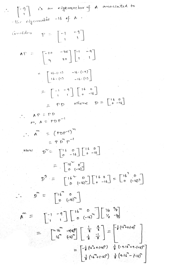 associated to 1-97 is an eigenvector of a llie eigenwalús -16 of A. Considera pri ;] - 16.(-9)7 16.(-1) 16-(1) -16. (12) = 17