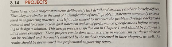 3.14 PROJECTS These larger-scale project statements deliberately lack detail and structure and are loosely defined. Thus, the