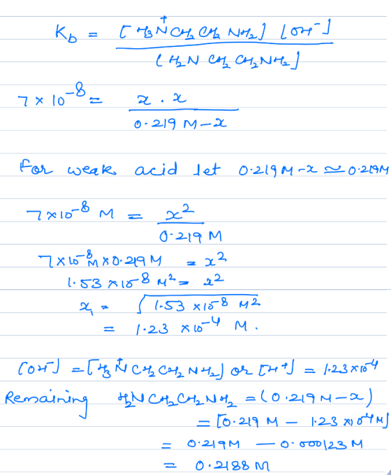 Қ, = самоң, оң, ми. ) [он] 1ң, оң Сң, Nң. ] 1x 10-*- 2.x О. 29 м-х for weak acid det 0.219M-2 ~0.2299 Пх10-8 м = х2 0-29 м Пх