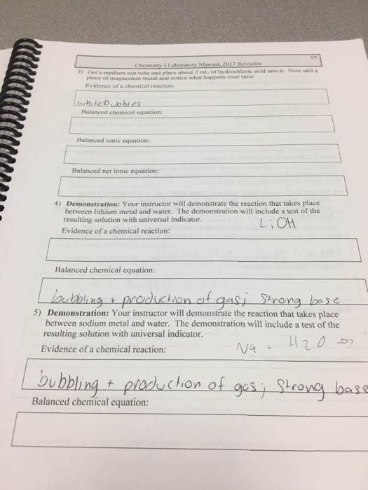 Chemistry Laboratory Manual 2017 Revision 3) Get a medium test tube and place about 2 ml of hydrochloric acid into it. Now ad
