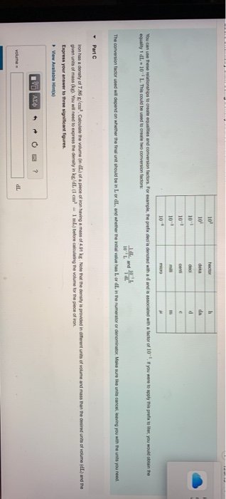 You can use these equality 1 dl - 10 ships to create qualities and conversion factors. For example, the prefix declis denoted