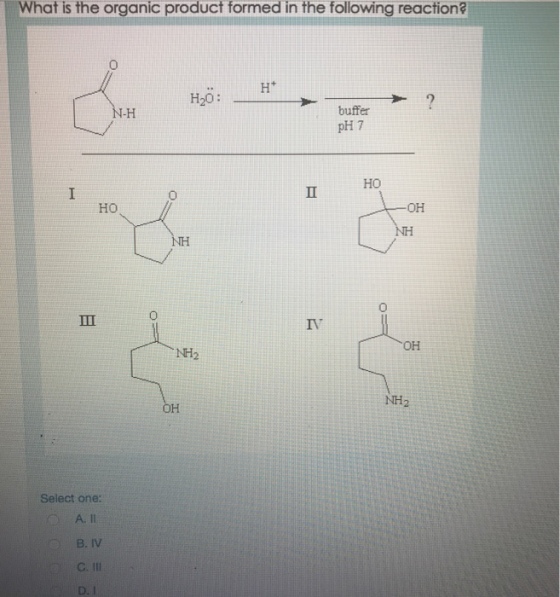 What Is The Organic Product Formed In The Following Reaction Ht H20 